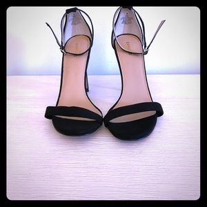 Express black ankle-strap heels